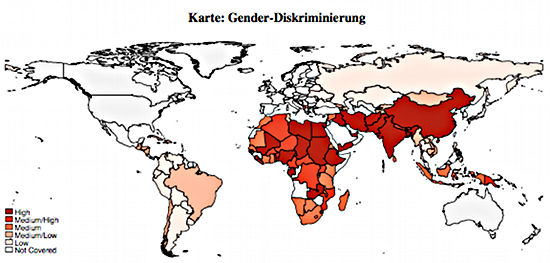 Karte der Diskriminierung von Frauen. Quelle: OECD
