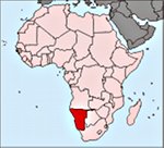 Lage Namibias in Afrika