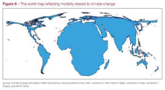 Die Welt, gemessen an den Klimatoten. Grafik: GHF